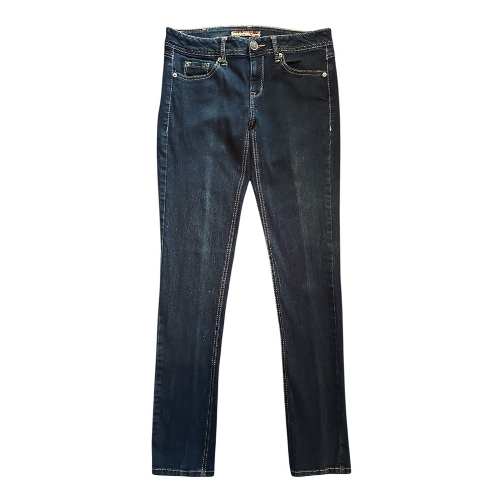 2BWU 2 Be With You Jean Co. Junior’s Blue Dark Wash Straight Denim Jeans Sz 9